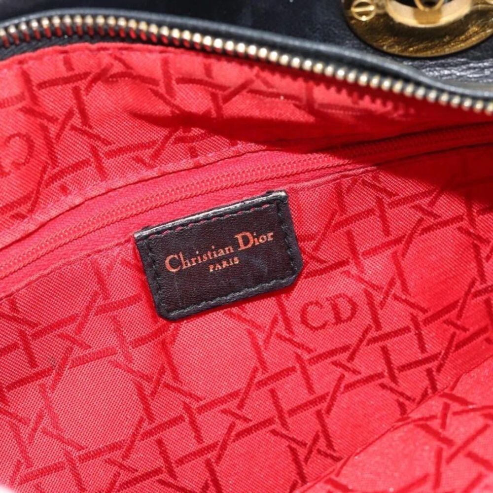 Christian Dior Vintage Lady Dior Cannage Quilt Lambskin Black Leather Handbag - Picture 6 of 16